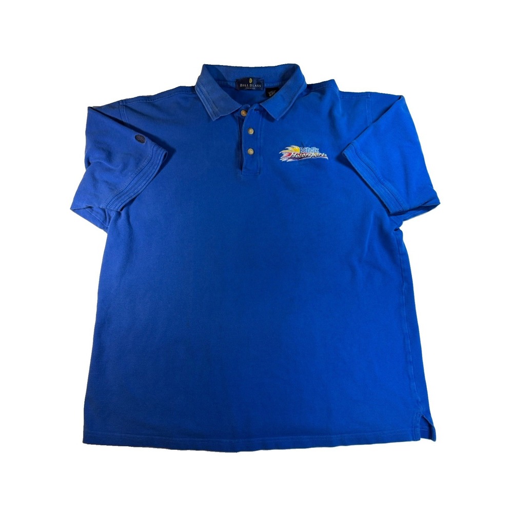 Bill Blass XL Bendix Motorsports Polo Shirt Blue 100% Cotton Racing Golf